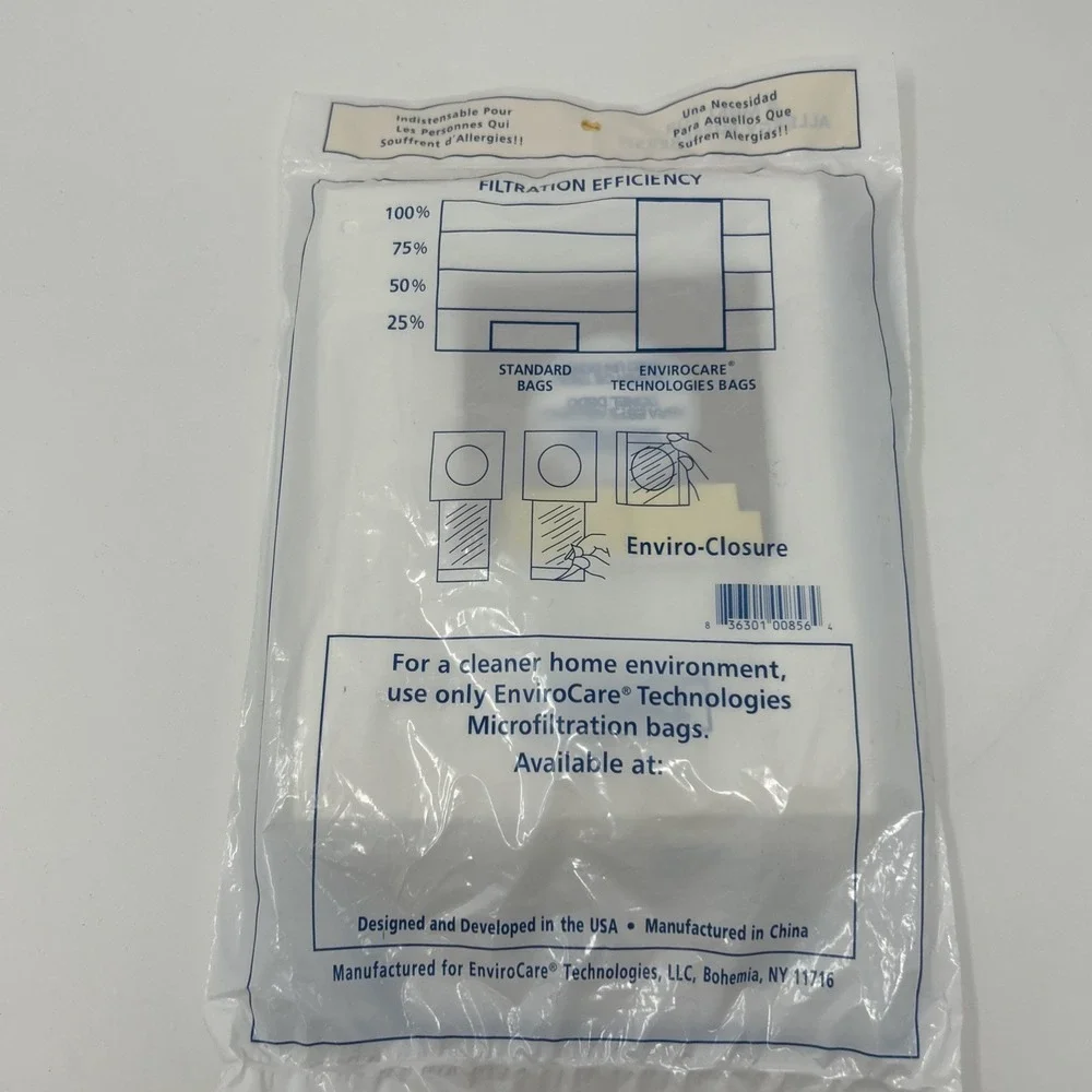 ALLERGY VACUUM CLEANER Y Z bag HOOVER WINDTUNNEL 3/pkg ENVIROCARE 856